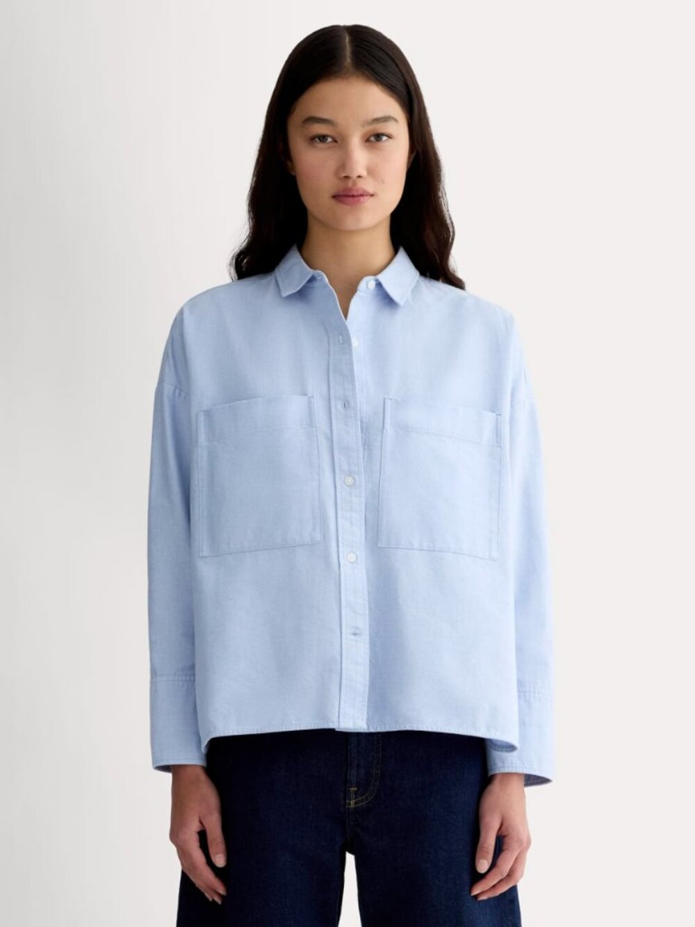 Everlane Boxy Oxford in Light Blue